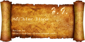 Hübler Ilona névjegykártya