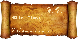 Hübler Ilona névjegykártya